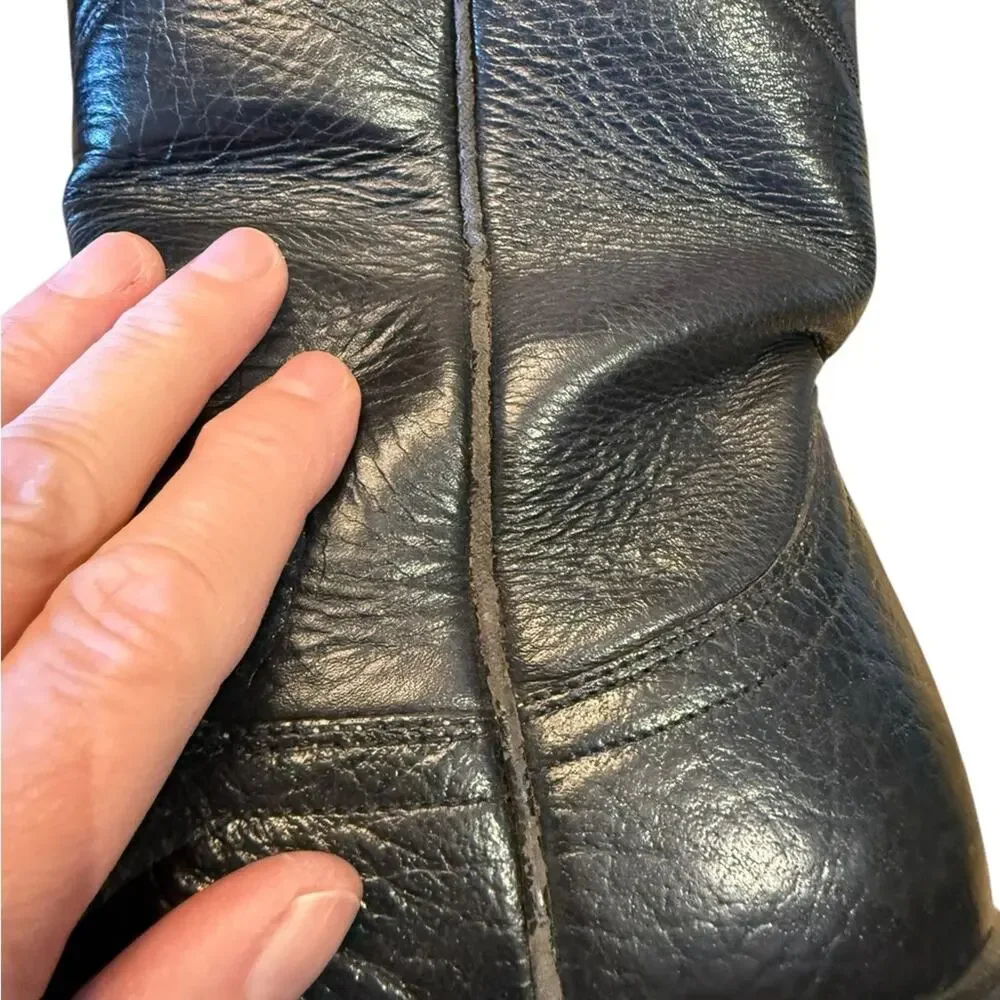 Cowtown Boots Men’s Size 7.5D Black Leather Roper Style Cowboy Boots